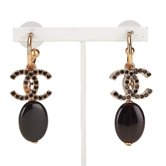 CHANEL Black Logo Earrings - Picture 2 of 7